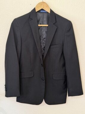 Chaps Black Suit Sport Coat Jacket Blazer Boys Size 14